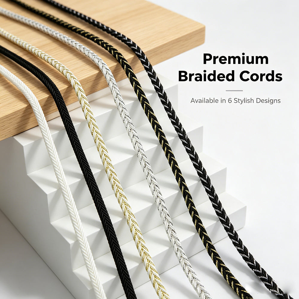 Cord Trim Twisted - 5m/16.4ft each pack Metallic Twisted Braided