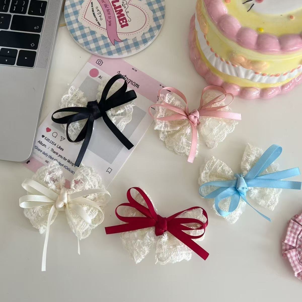 2Pcs Elegant Lace Bow Hairpins - Lace Ribbon Trim recensie en prijs