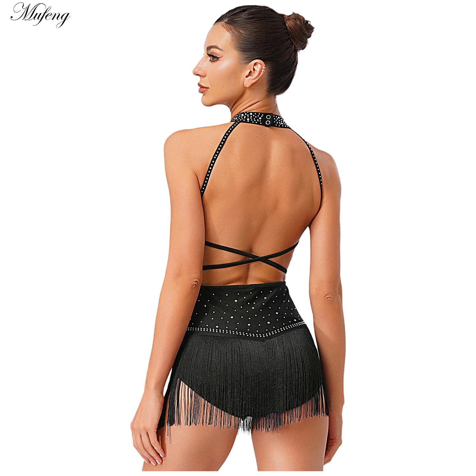 Women Dance Rhythmic Dresses S - Rhinestone Banding Trim recensie en prijs