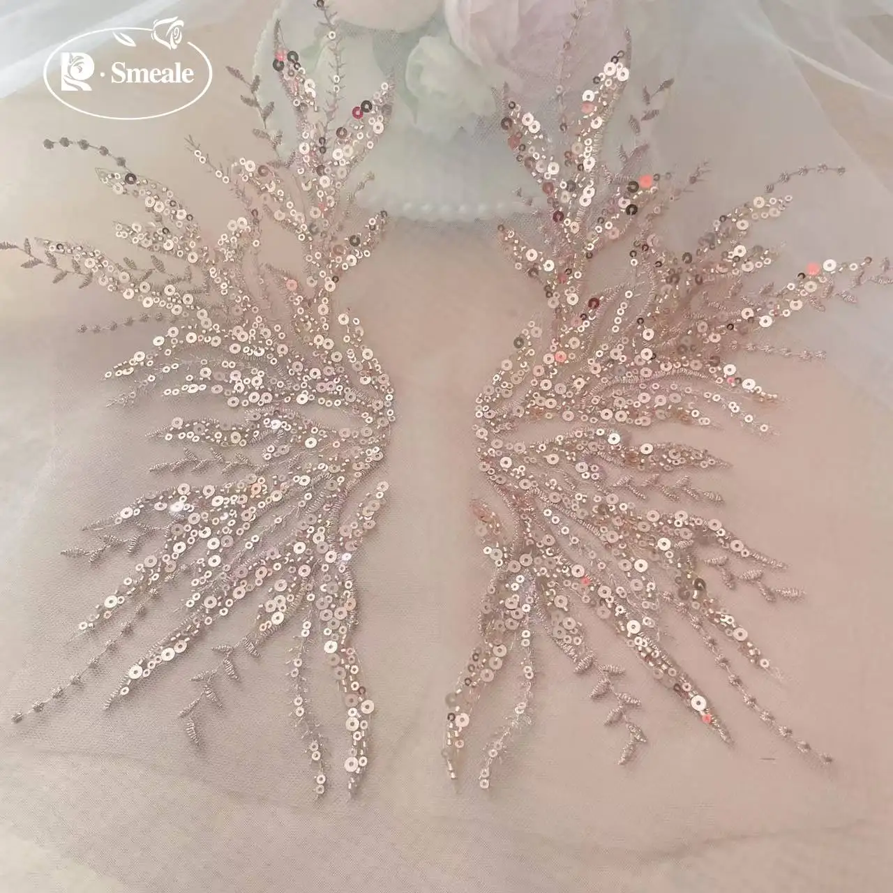 5Pair-2Pair.Rose Gold Sequin T - Applique Patch Flower recensie en prijs