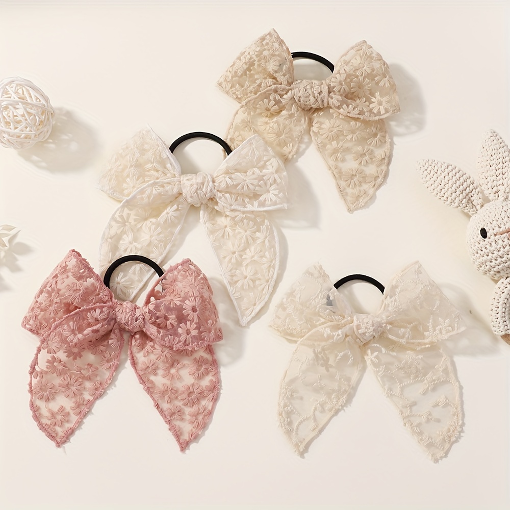 Elegant Lace Bow Hair Tie for  - Elastic Lace Trim recensie en prijs