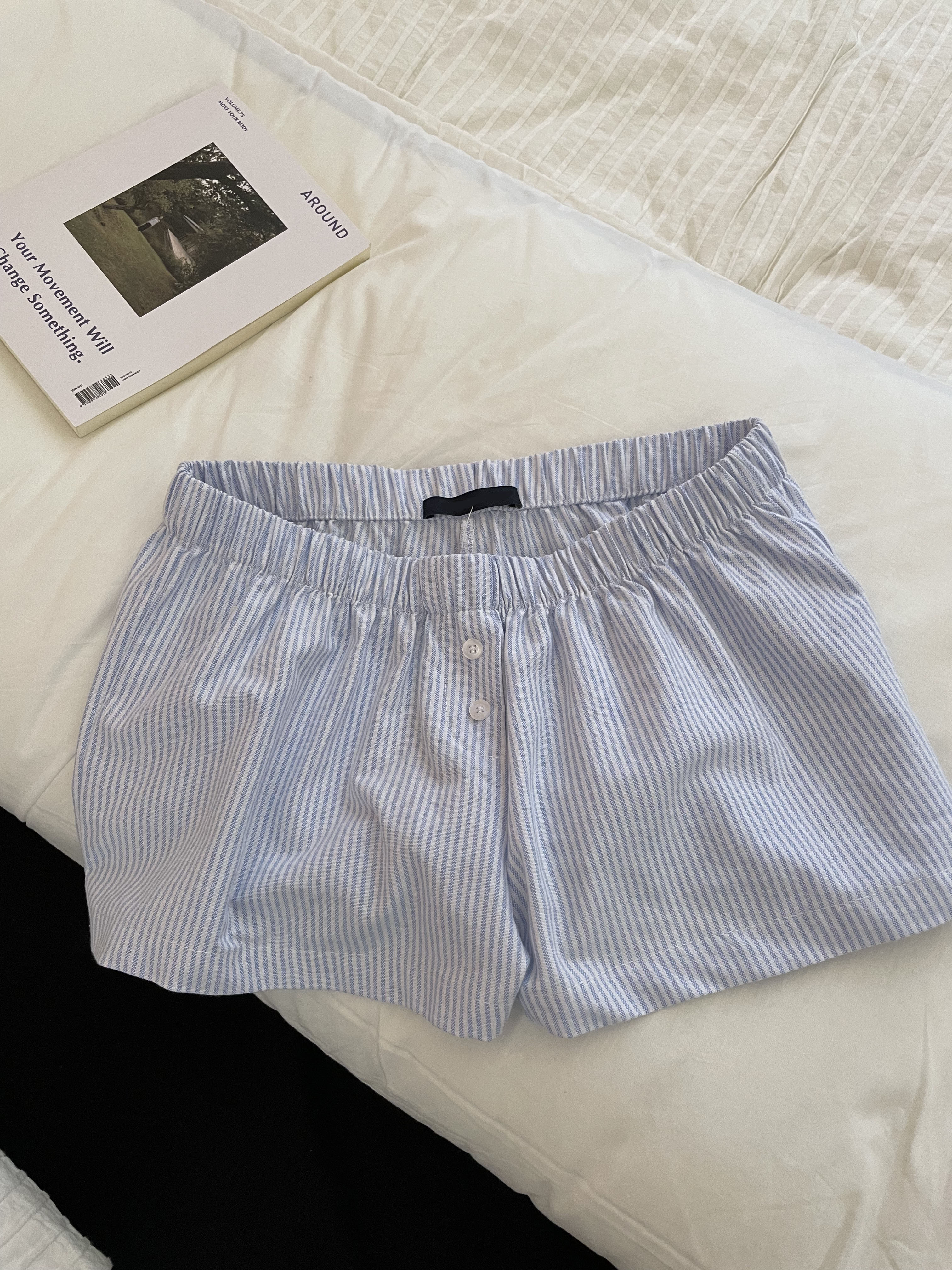 Blue Striped Shorts 2 Piece Se - Elastic Lace Trim recensie en prijs