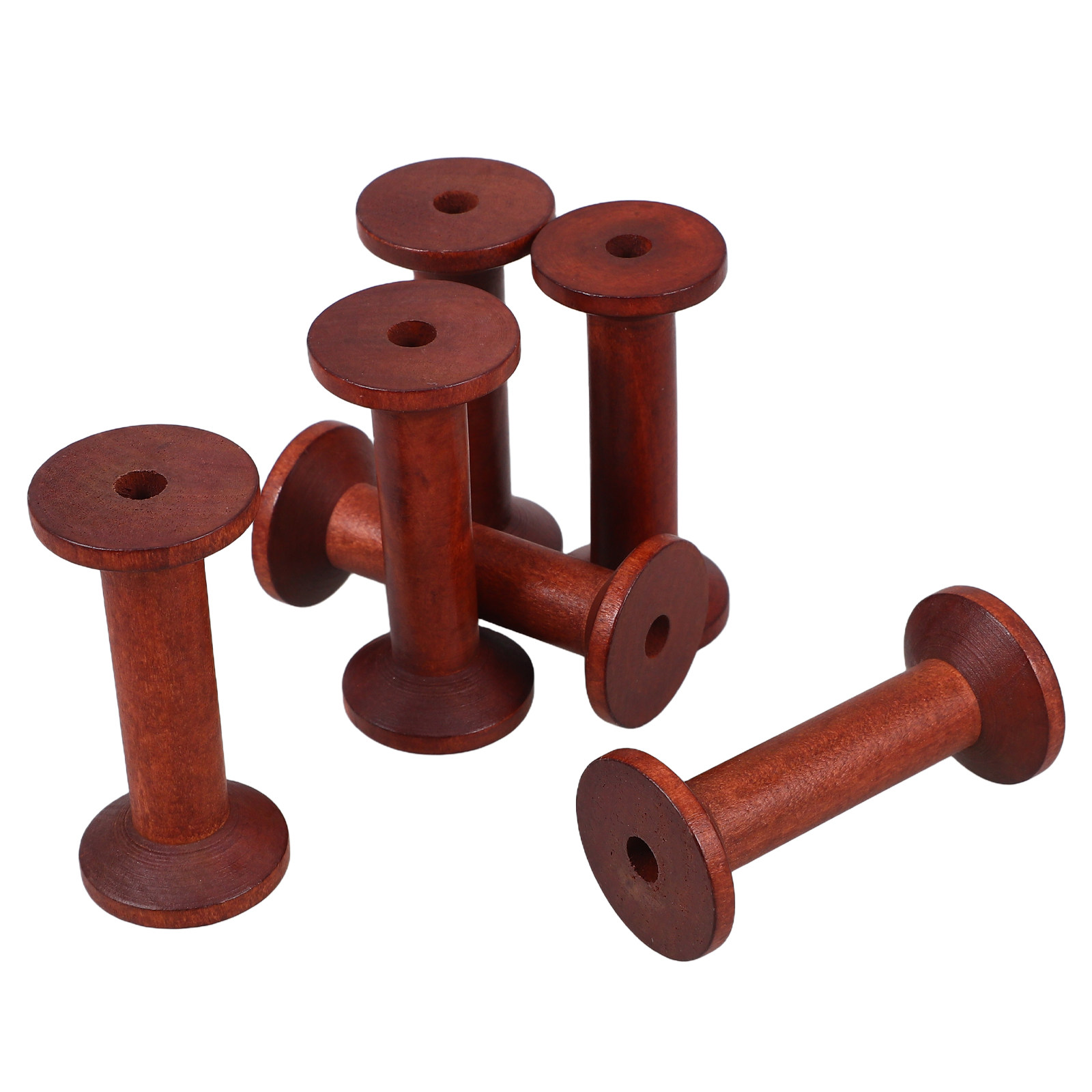 6Pcs Smooth Wood Thread Spools - Embroidery Craft recensie en prijs