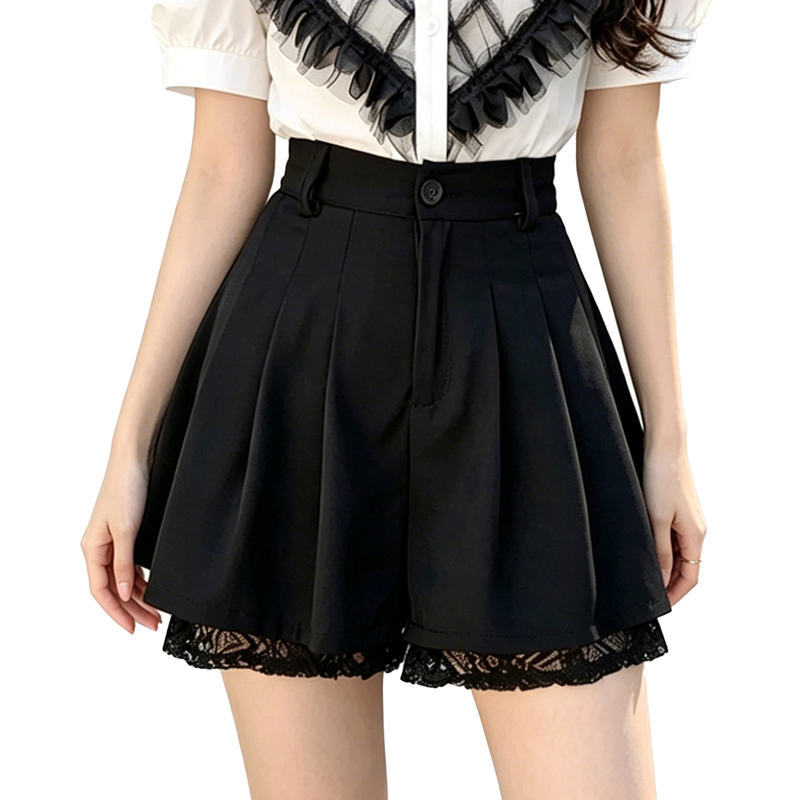 Women High Waist Tailored Trou - Elastic Lace Trim recensie en prijs