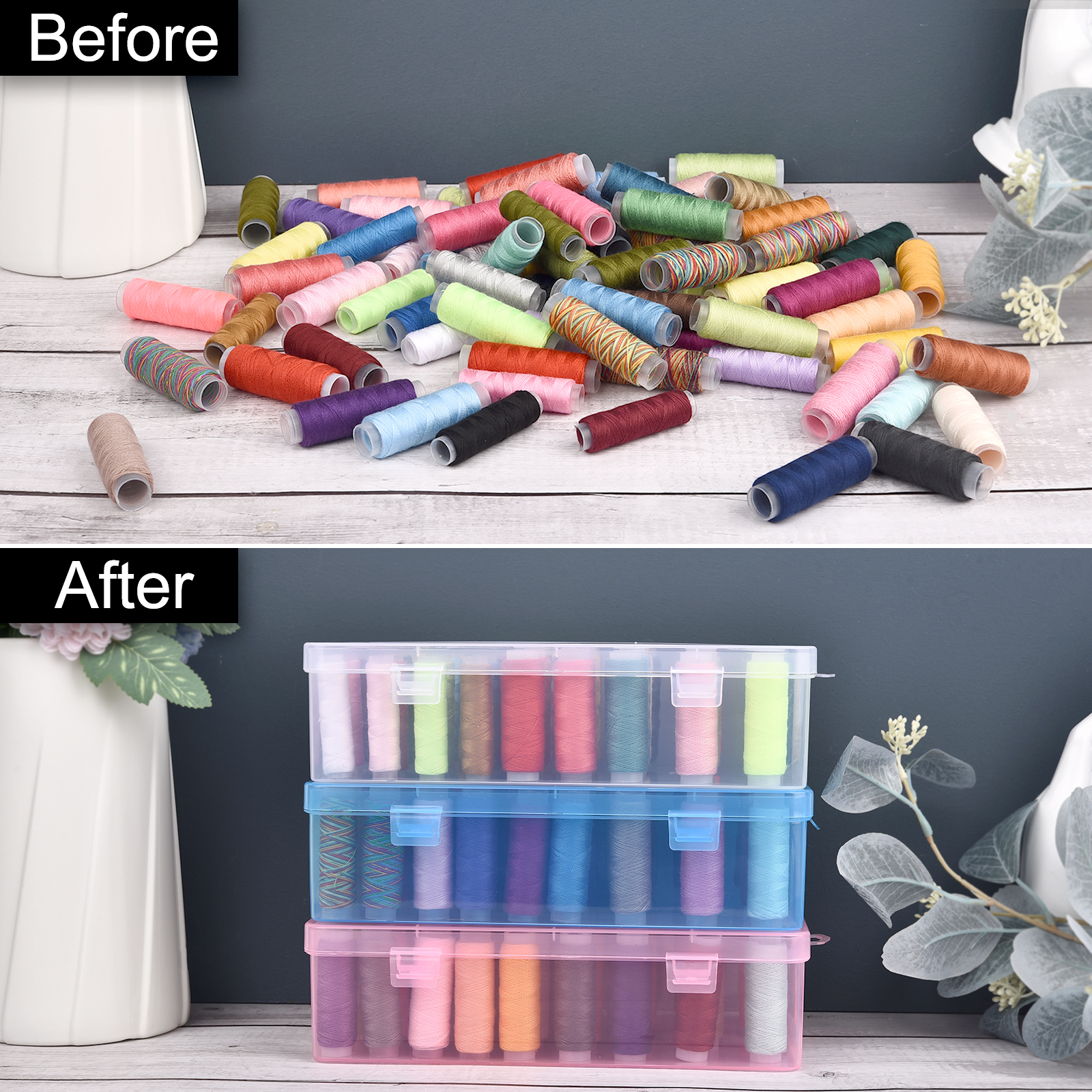 New Sewing Thread Box 42 Piece - Craft Embellishment Storage recensie en prijs