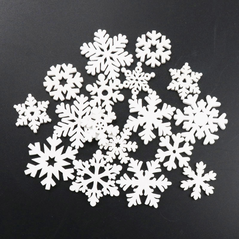 20Pcs Wooden Christmas Snowfla - Christmas Craft Embellishment recensie en prijs