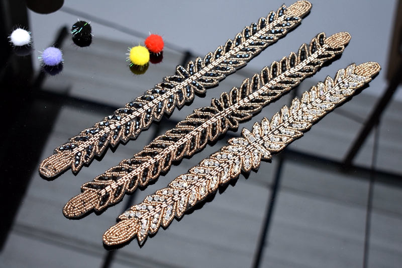 Long leaves leaf handmade appl - Beaded Trim Fringe recensie en prijs