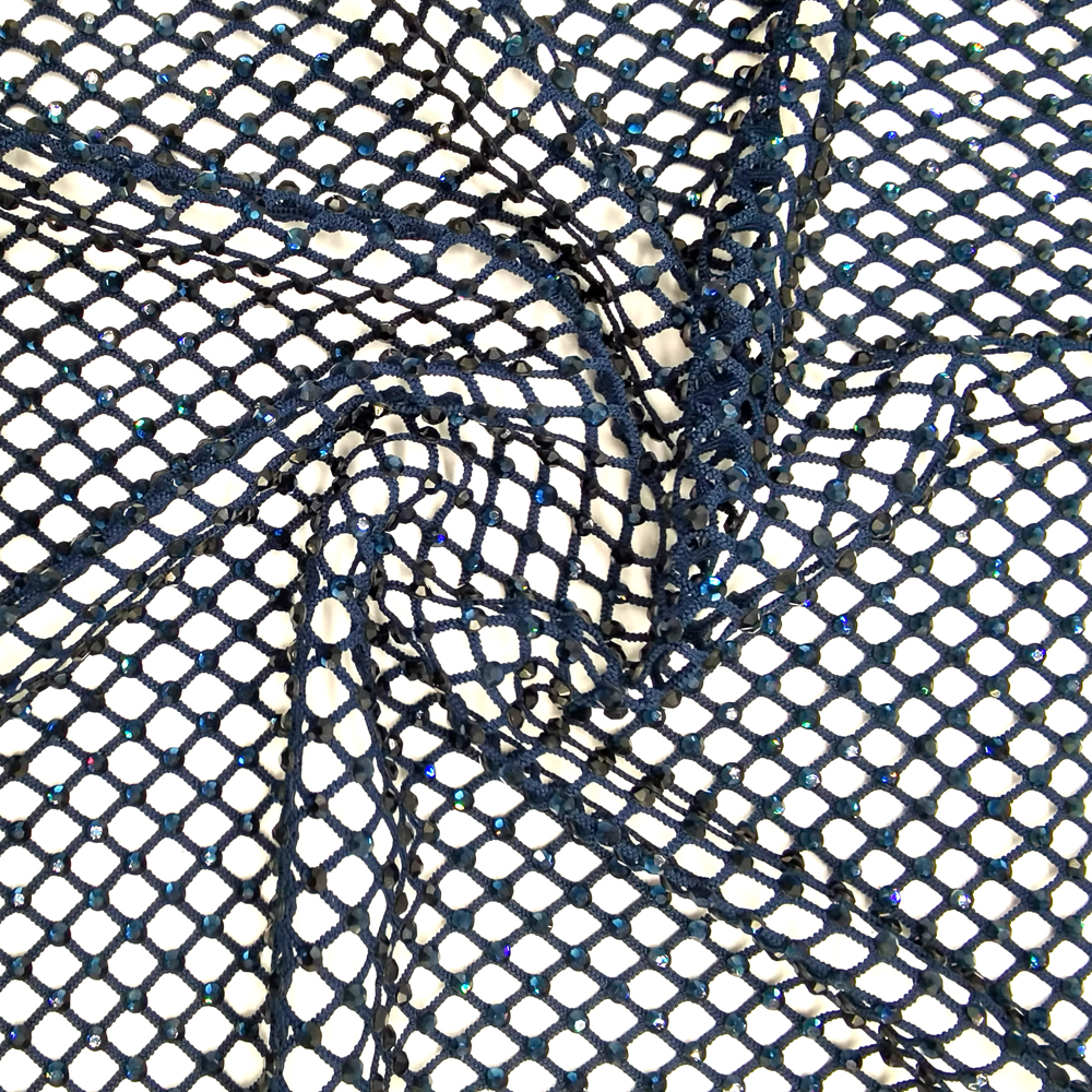 SS10 Rhinestones Mesh Navy Col - Crystal Mesh Fabric recensie en prijs