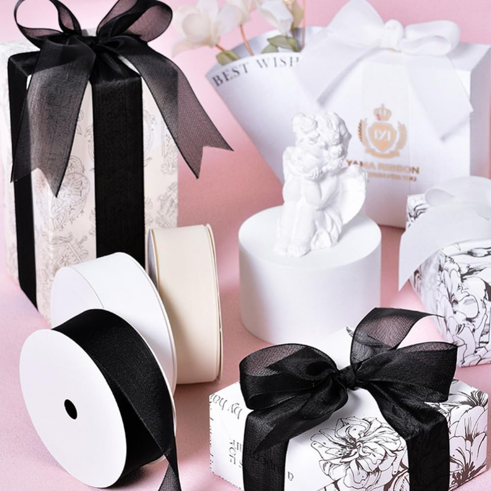 1Inch Black Organza Ribbon Wir - Organza Ribbon Spool recensie en prijs