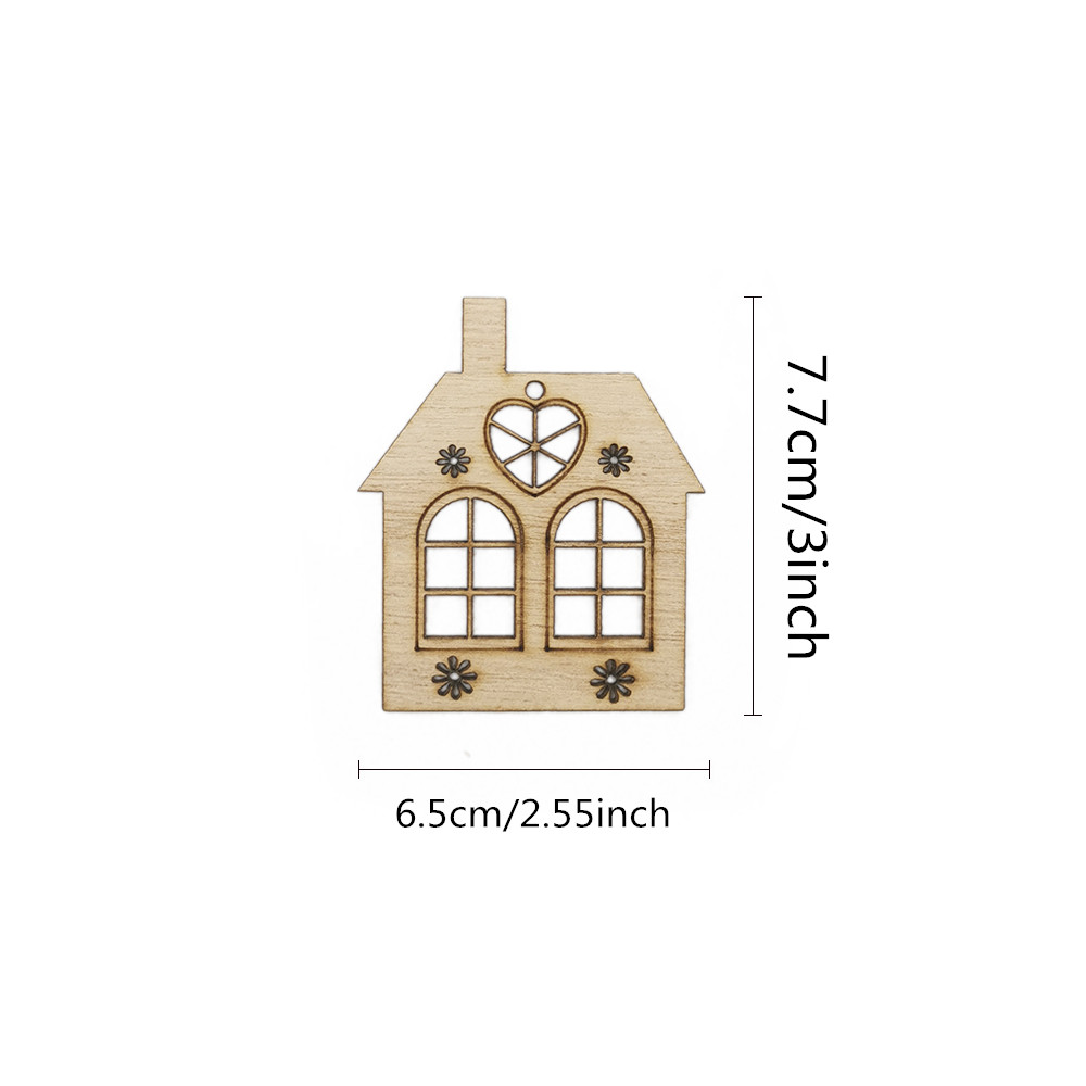 10pcs Wooden Hollow House Cuto - Christmas Craft Embellishment recensie en prijs
