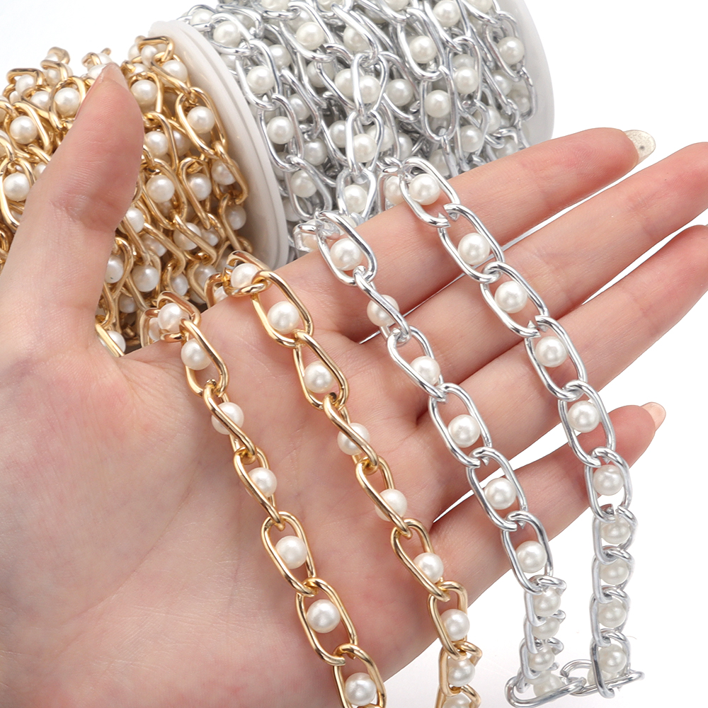 5Yards/Roll Beaded Chain Imita - Pearl Trim Chain recensie en prijs
