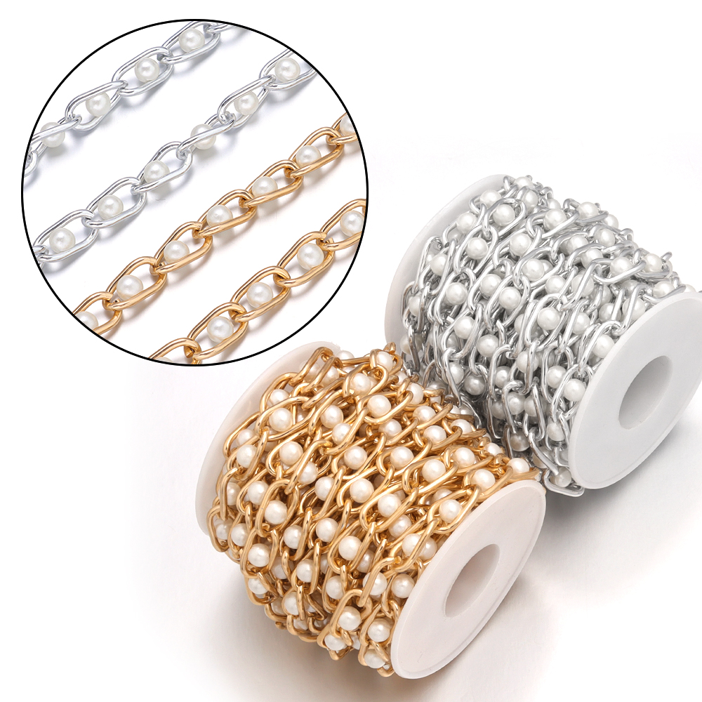 5Yards/Roll Beaded Chain Imita - Pearl Trim Chain recensie en prijs