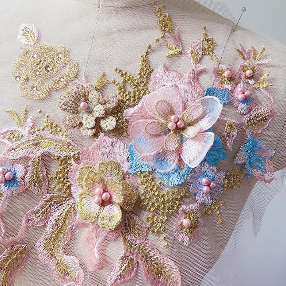 3D Flowers Beaded Lace Fabrics - Applique Patch Flower recensie en prijs