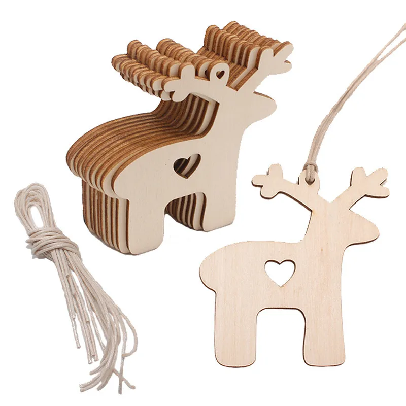 10PCS Wooden Tree Bell Deer Un - Christmas Craft Embellishment recensie en prijs