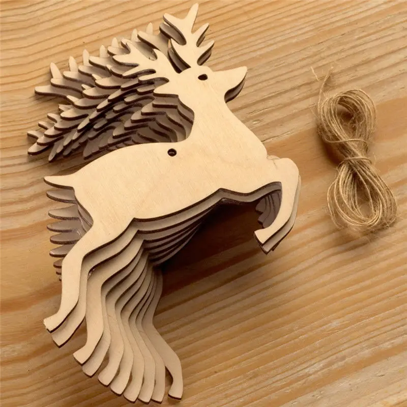 10PCS Wooden Tree Bell Deer Un - Christmas Craft Embellishment recensie en prijs
