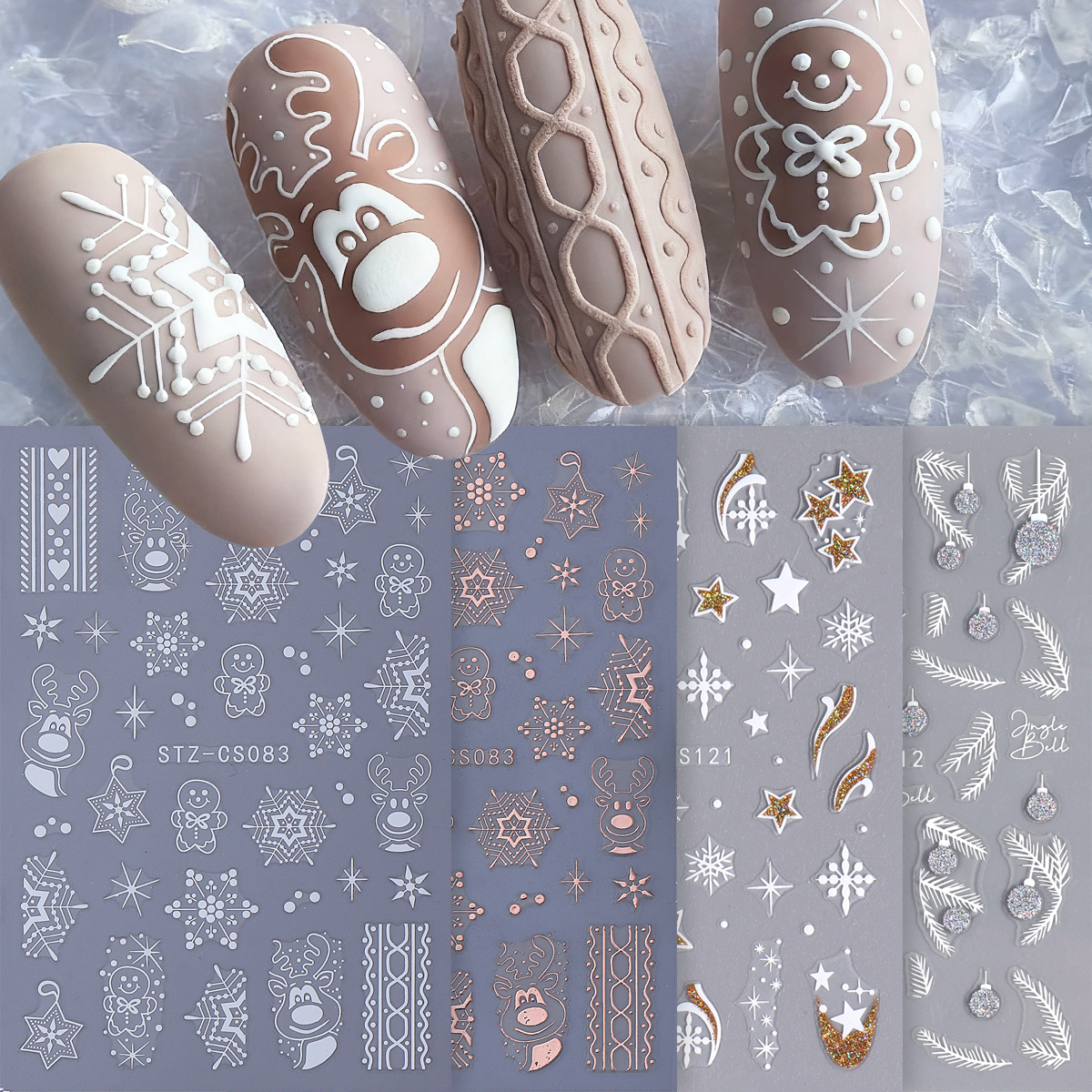 4pcs Winter Cartoon Christmas  - Glitter Vinyl Roll recensie en prijs