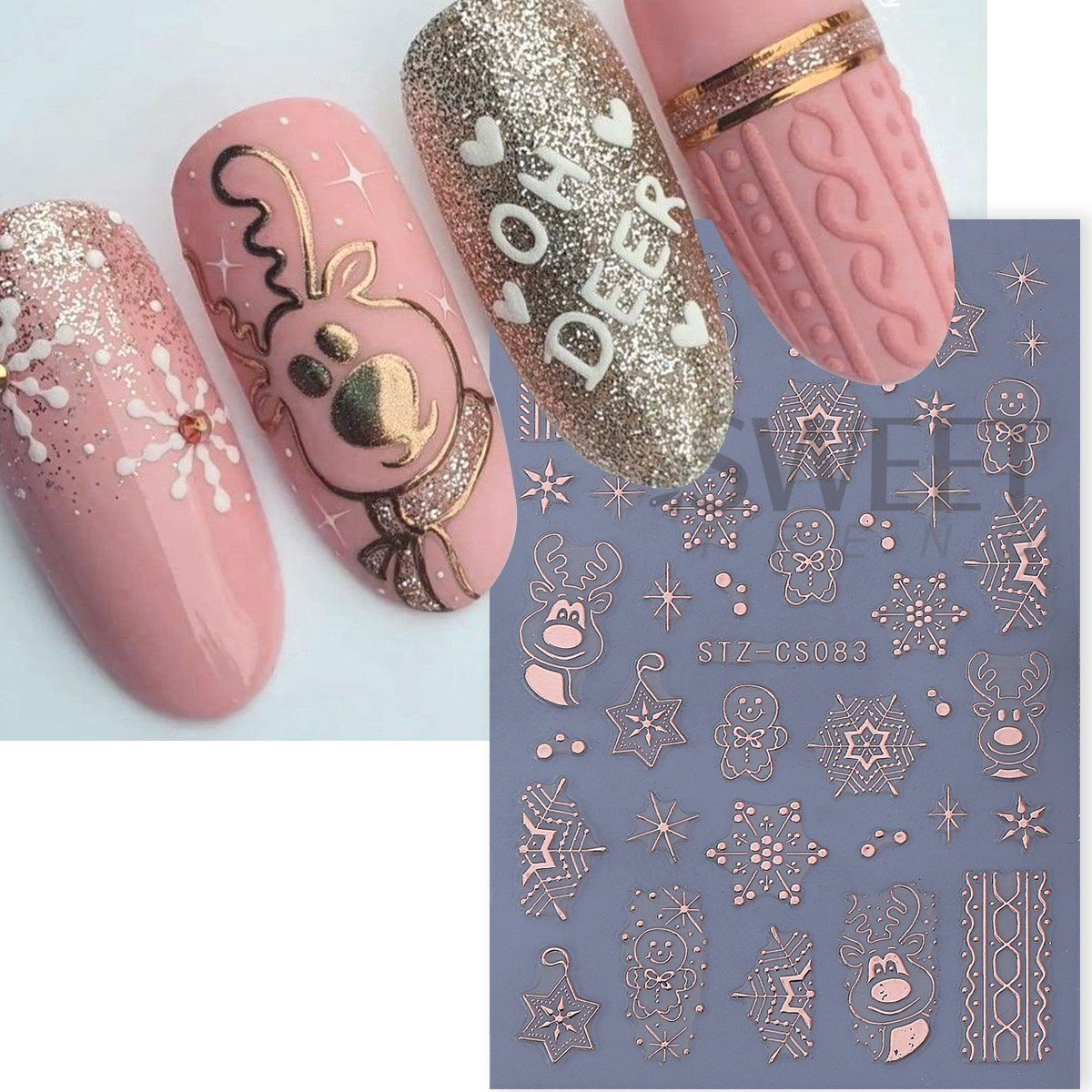4pcs Winter Cartoon Christmas  - Glitter Vinyl Roll recensie en prijs