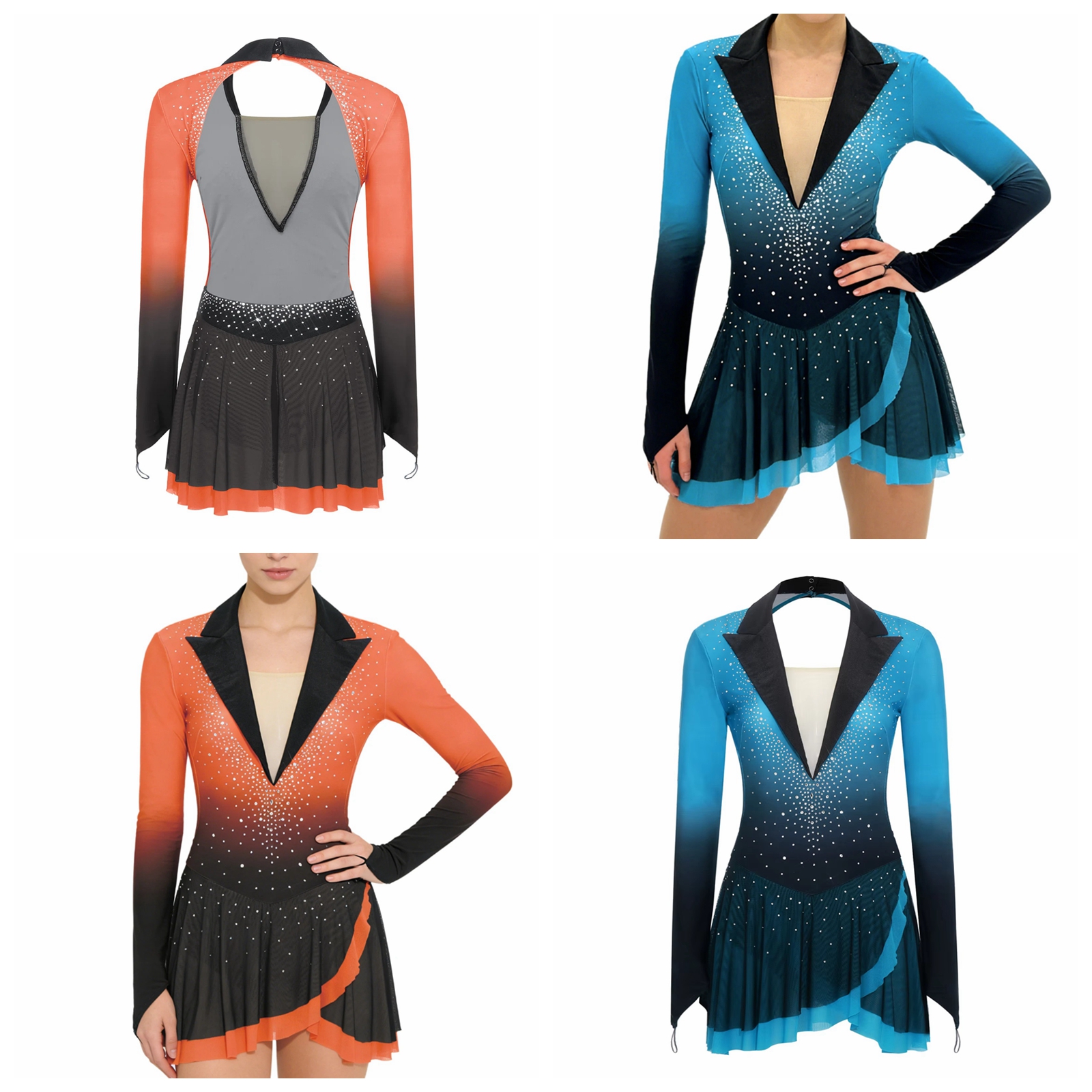 Womens Sheer Mesh Gymnastics B - Rhinestone Banding Trim recensie en prijs