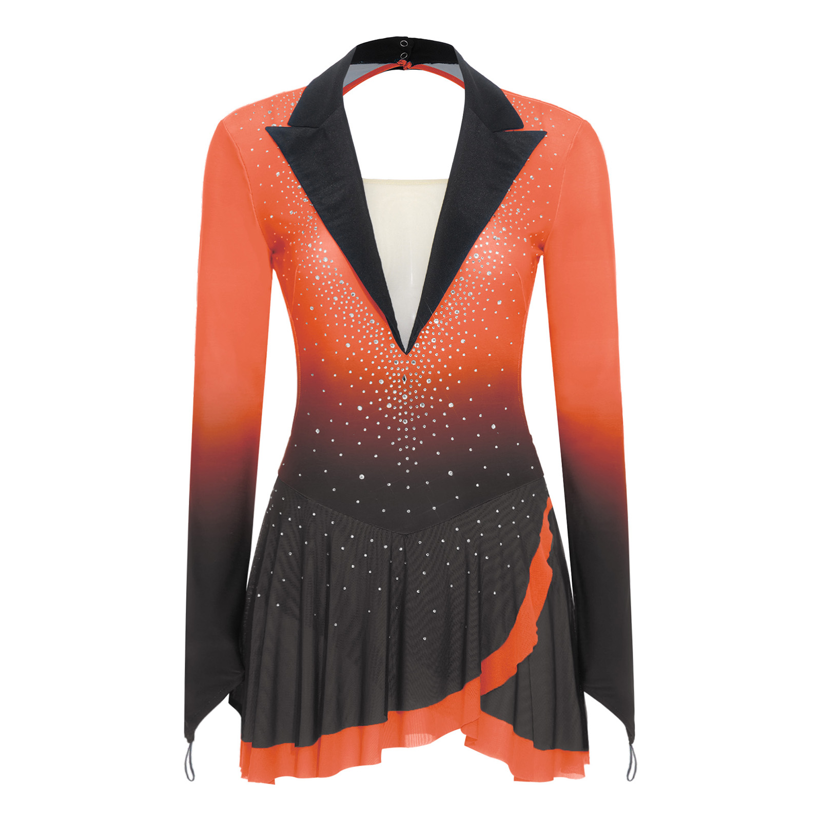 Womens Sheer Mesh Gymnastics B - Rhinestone Banding Trim recensie en prijs