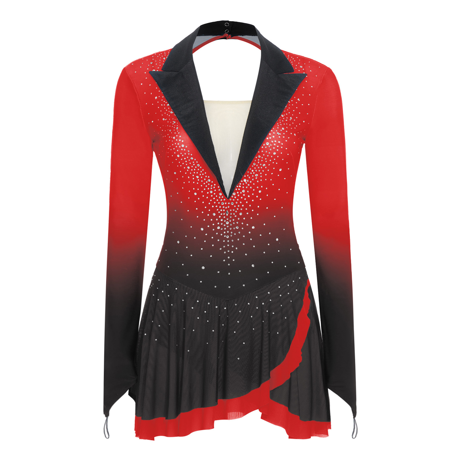 Womens Sheer Mesh Gymnastics B - Rhinestone Banding Trim recensie en prijs