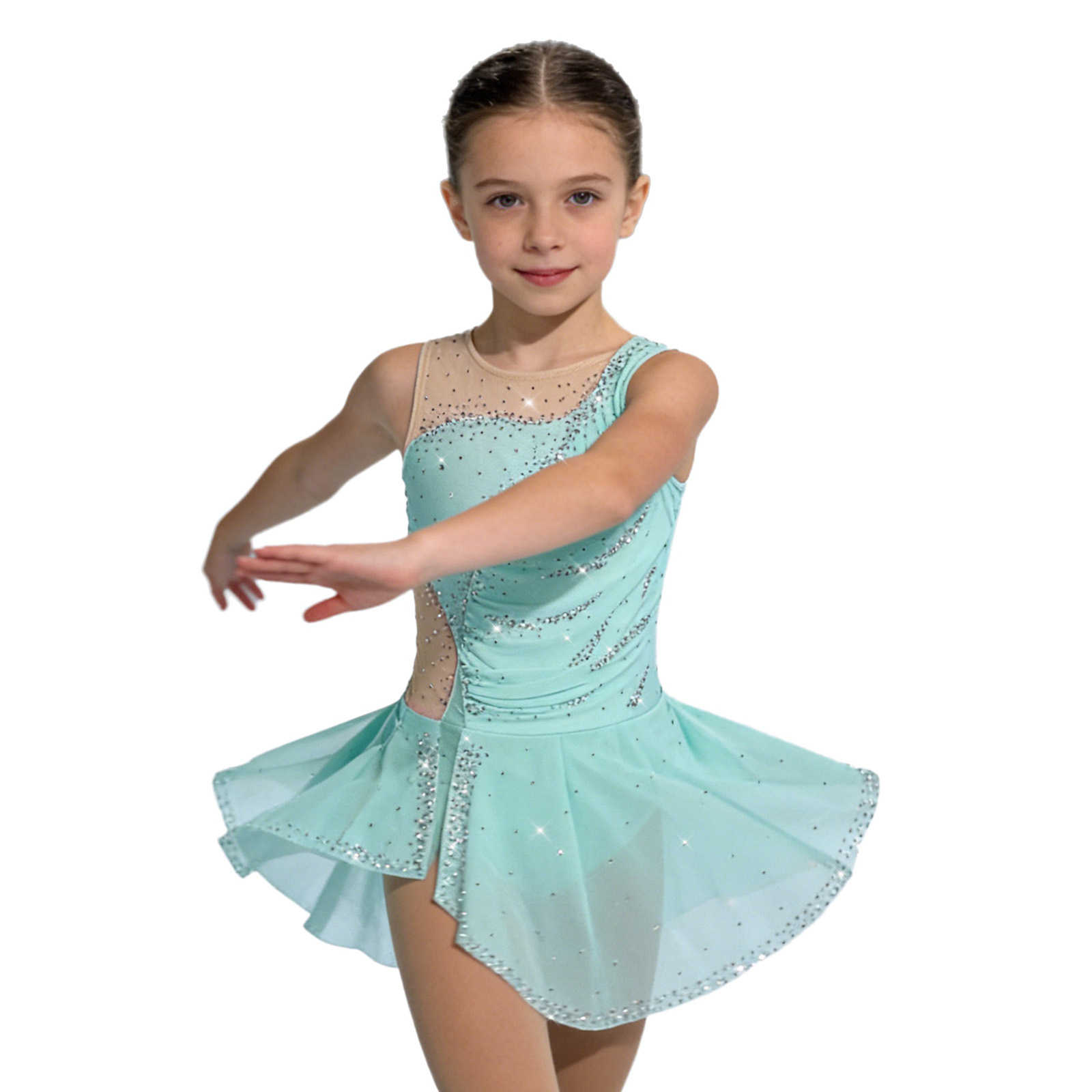 Kids Girls Figure Ice Skating  - Rhinestone Banding Trim recensie en prijs
