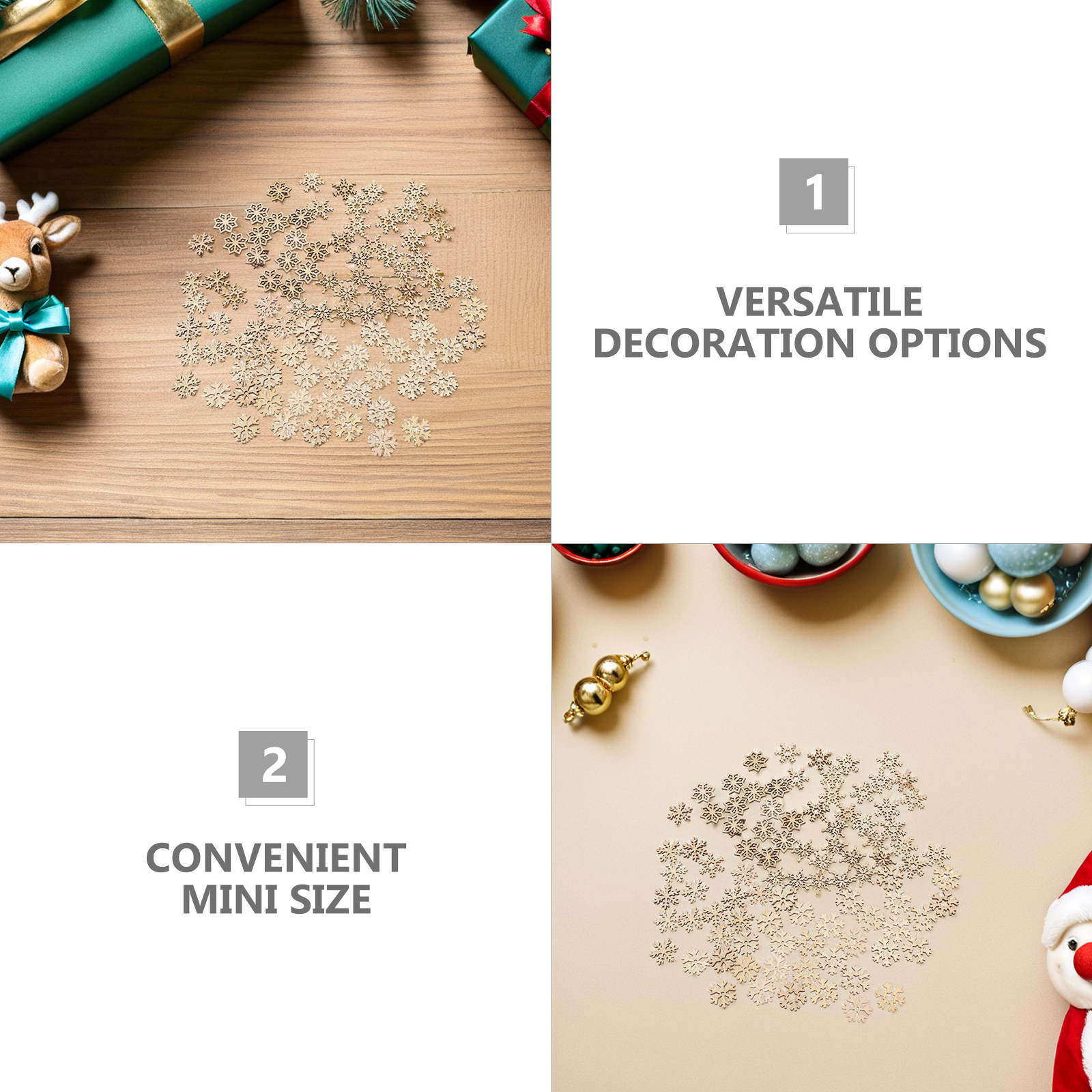 100Pcs Mini Wood Snowflake Cut - Christmas Craft Embellishment recensie en prijs