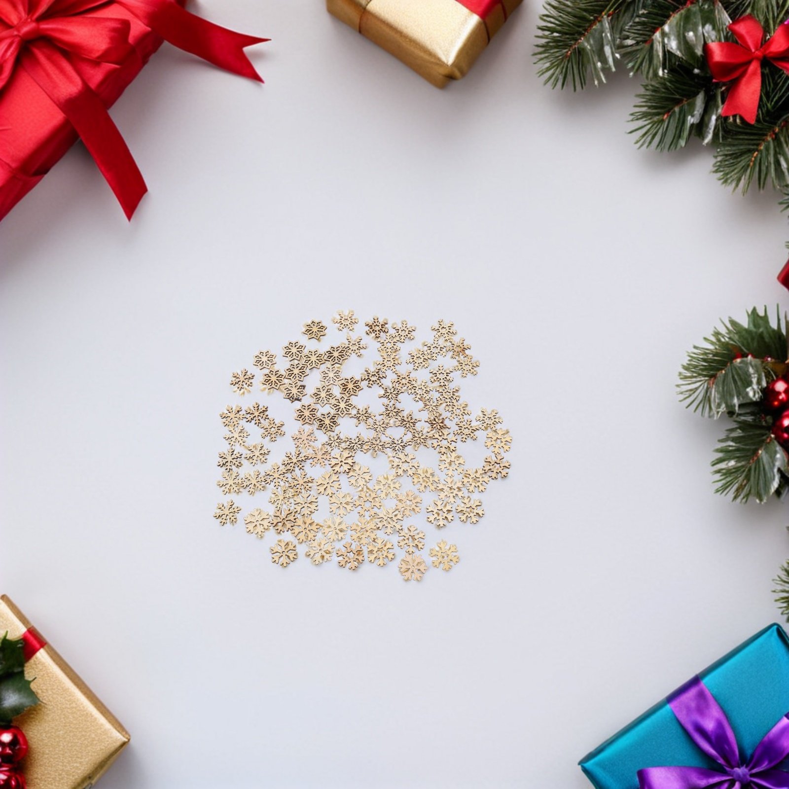 100Pcs Mini Wood Snowflake Cut - Christmas Craft Embellishment recensie en prijs