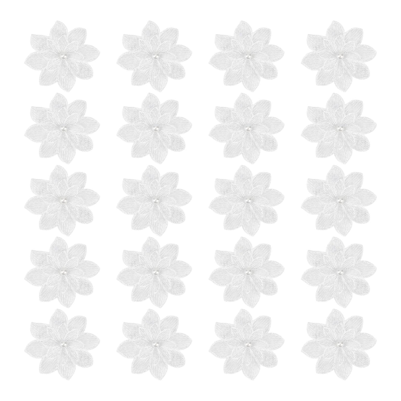 20Pack Decorative White Flower - Applique Patch Flower recensie en prijs