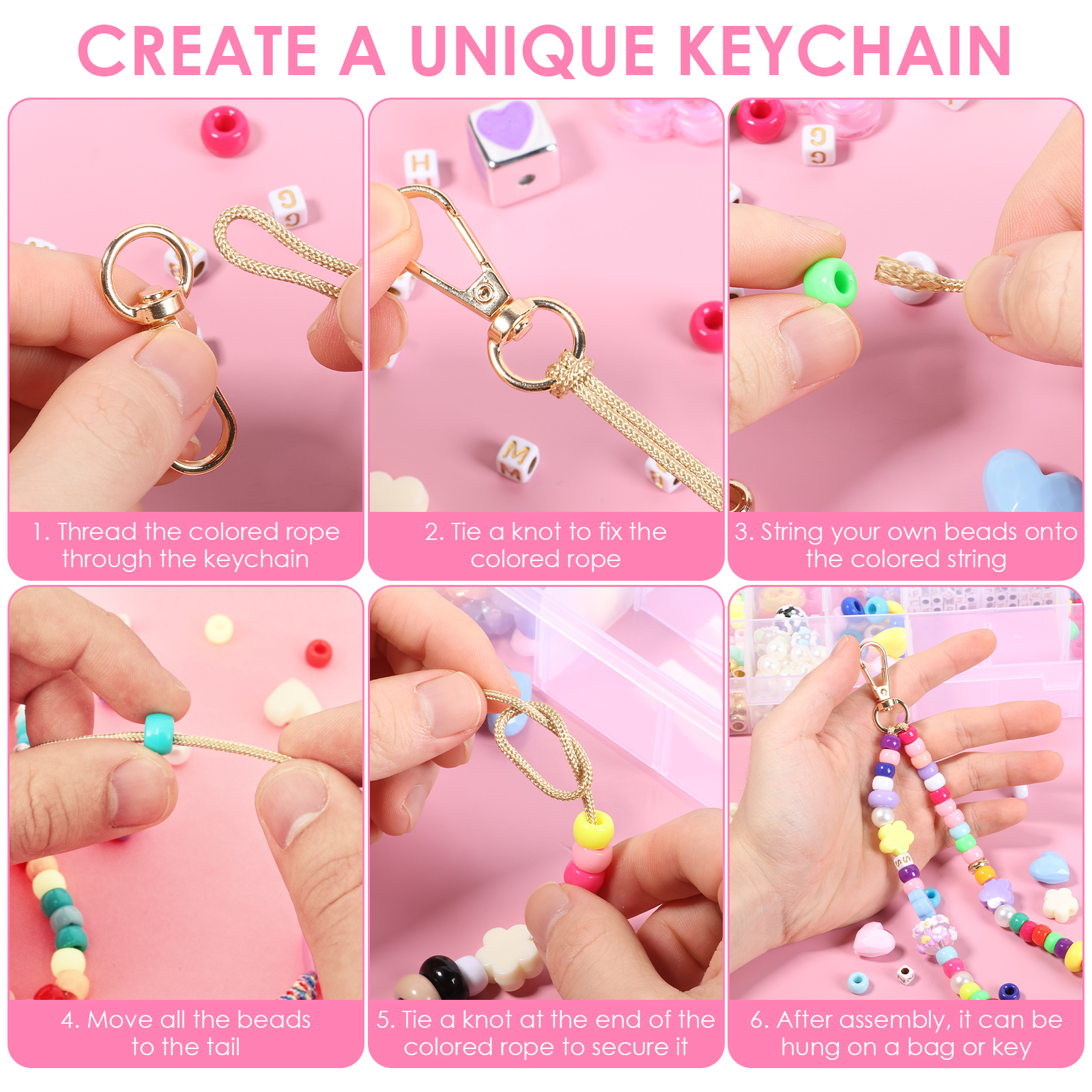 421PCS Beaded Keychain Making  - Embellishment Crafts recensie en prijs