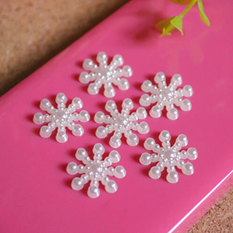 100pcs White Pearl Resin Snowf - Christmas Craft Embellishment recensie en prijs