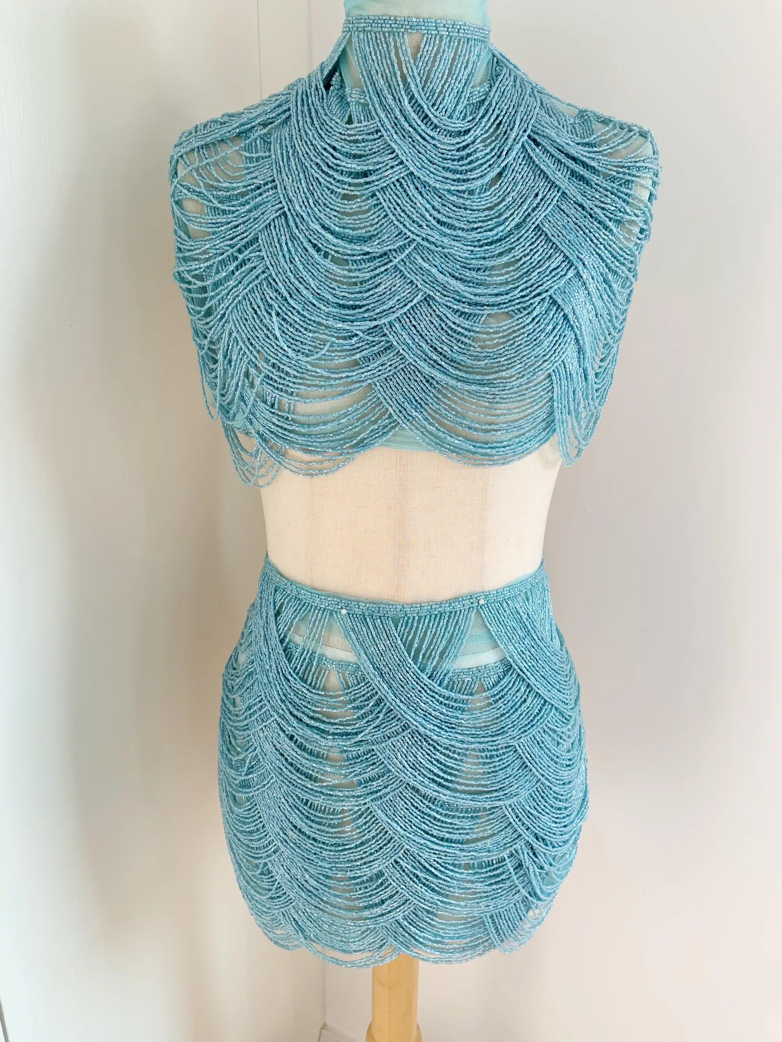 Light Blue Chains Cape Fabric, - Beaded Trim Fringe recensie en prijs
