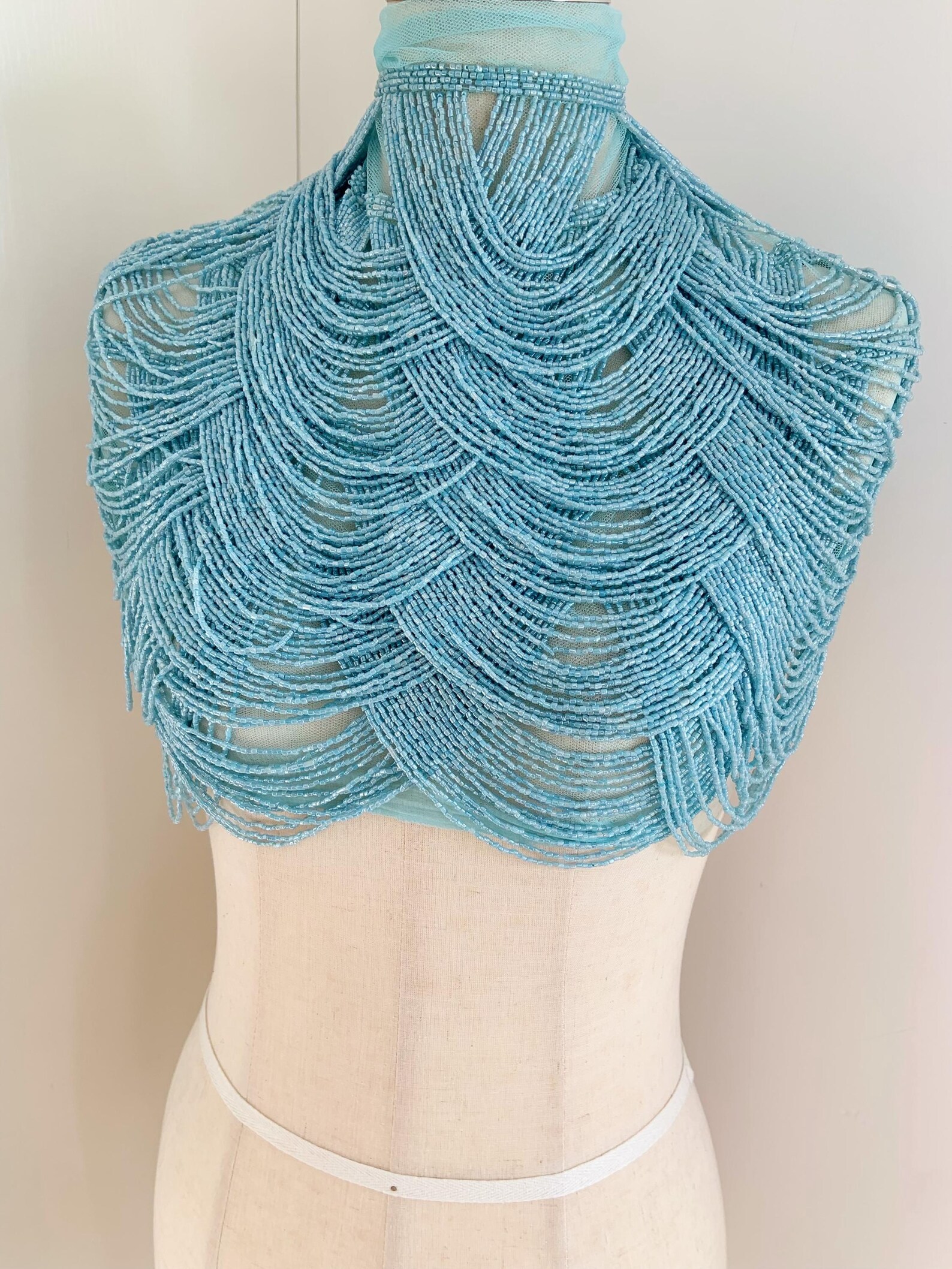 Light Blue Chains Cape Fabric, - Beaded Trim Fringe recensie en prijs