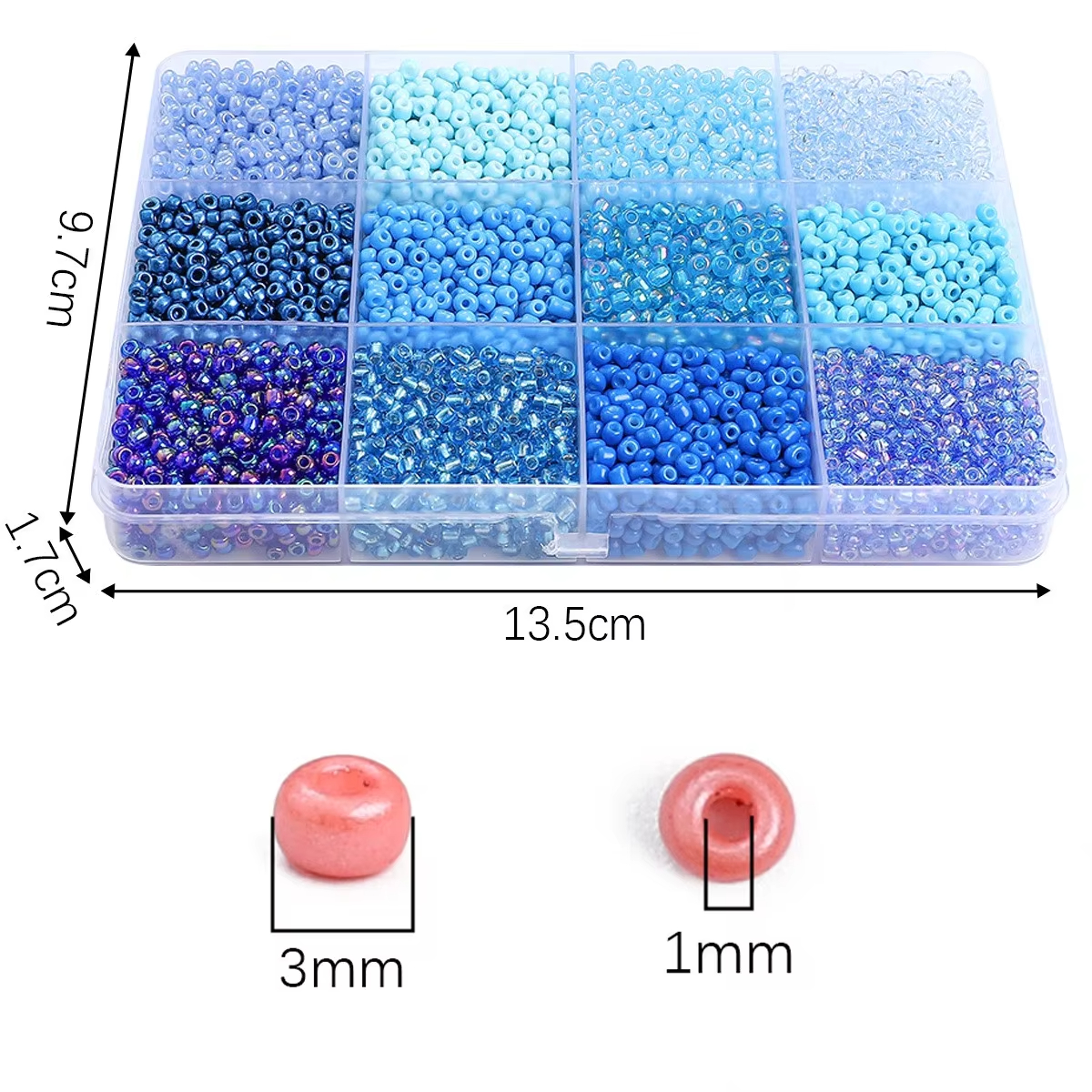 3600pcs 3mm Glass Seed Beads,  - Craft Embellishment Storage recensie en prijs