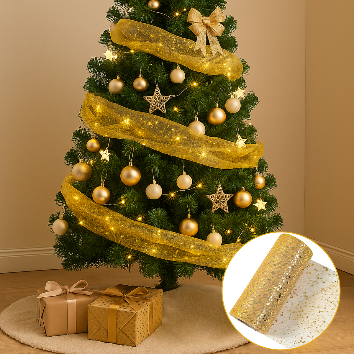 Glitter Tulle Rolls Birthday P - Organza Ribbon Spool recensie en prijs