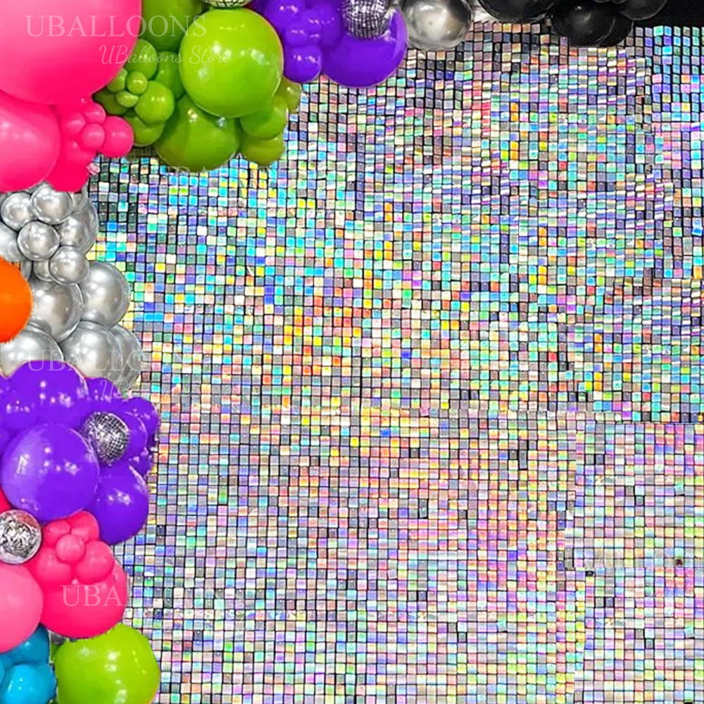 Iridescent Silver Shimmer Wall - Sequin Fabric Panel recensie en prijs