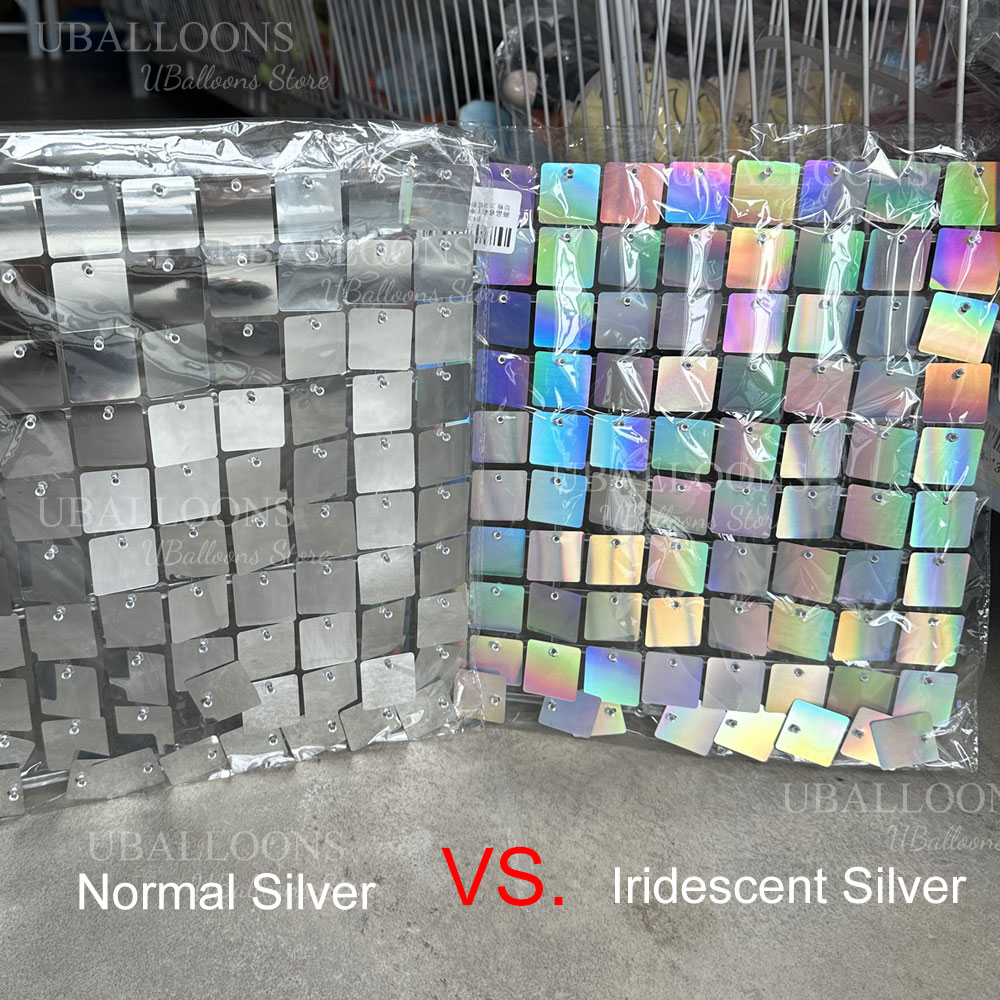 Iridescent Silver Shimmer Wall - Sequin Fabric Panel recensie en prijs