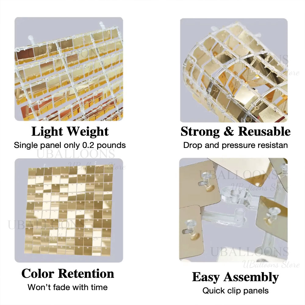 Iridescent Silver Shimmer Wall - Sequin Fabric Panel recensie en prijs