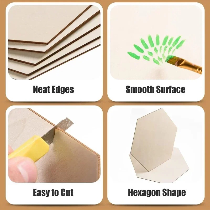 10-120mm Wooden Hexagon Blank  - Christmas Craft Embellishment recensie en prijs