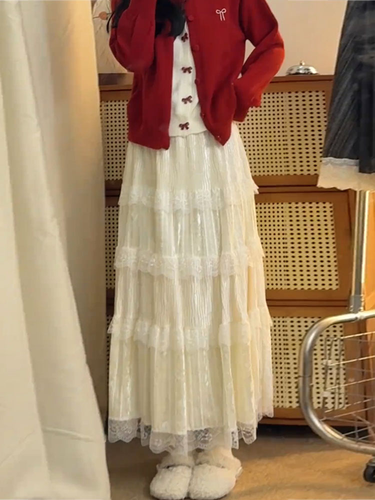 High Waist Half Skirt Elastic  - Elastic Lace Trim recensie en prijs