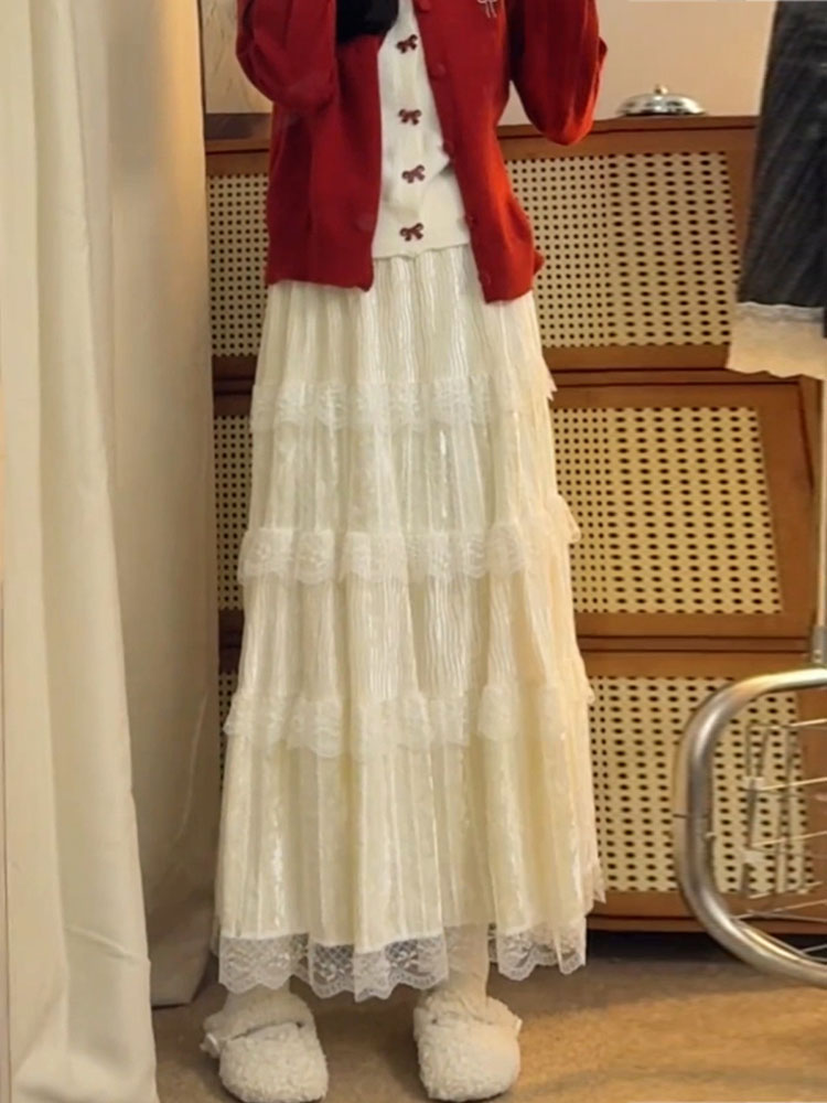 High Waist Half Skirt Elastic  - Elastic Lace Trim recensie en prijs