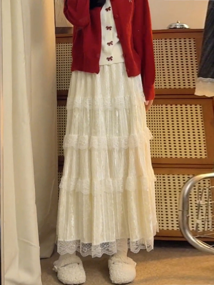 High Waist Half Skirt Elastic  - Elastic Lace Trim recensie en prijs