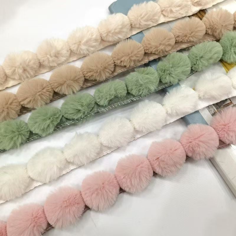 3cm Faux Rabbit Fur Pom Pom Ba - Fringe Ribbon Sewing recensie en prijs