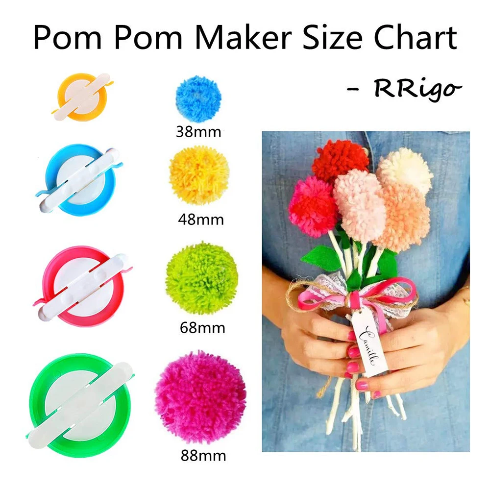 4-Size Pom Pom Maker Kit with  - Pom Pom Maker Tool recensie en prijs