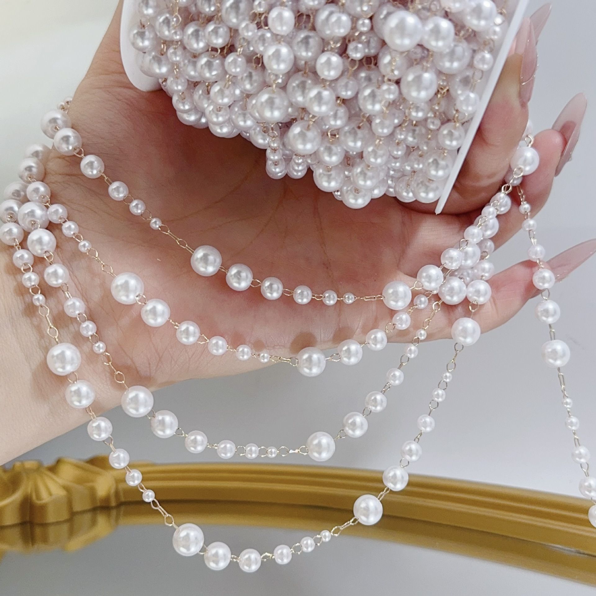 3-8mm Pearl Copper Chain, Anci - Beaded Trim Fringe recensie en prijs
