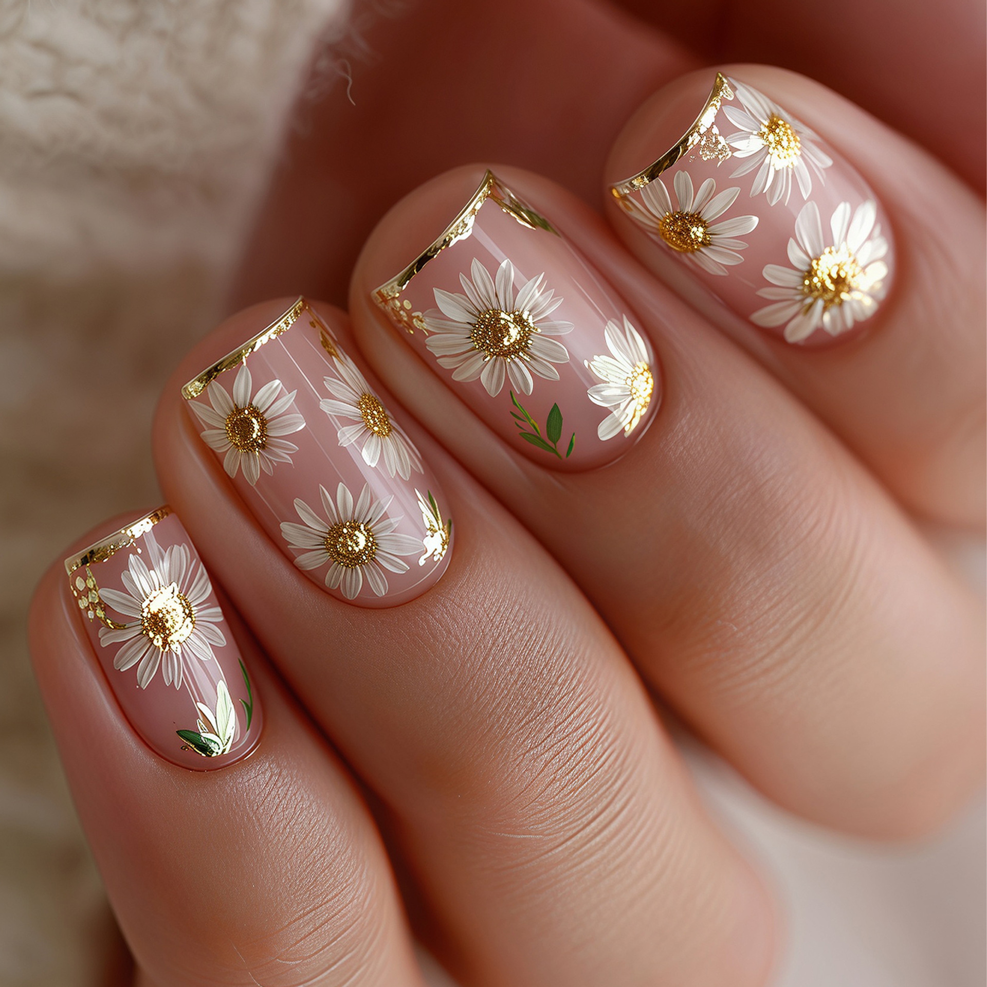 Short Square fake nails golden - Embroidery Embellishments recensie en prijs