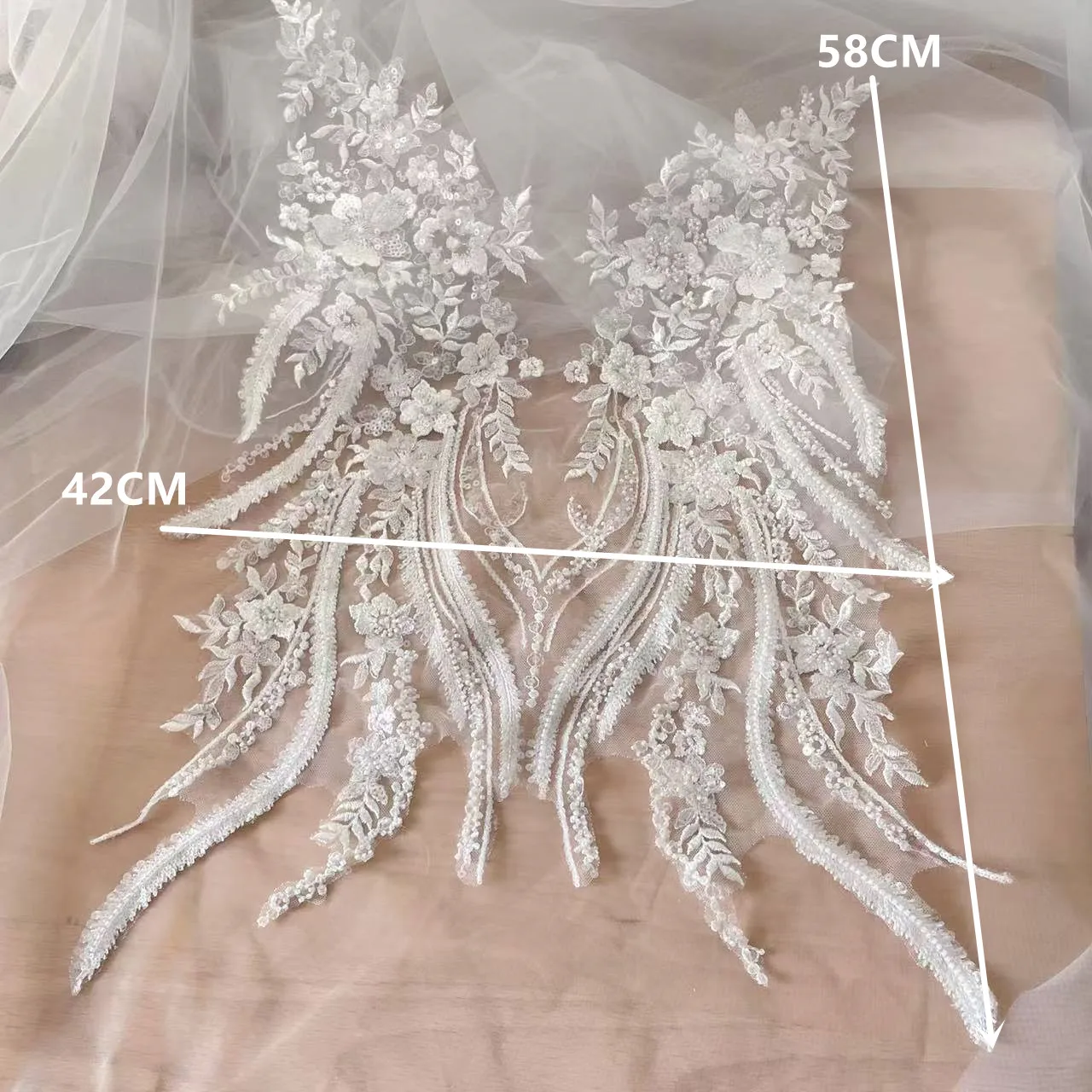 New Beaded Sequins Lace Mirror - Applique Patch Flower recensie en prijs