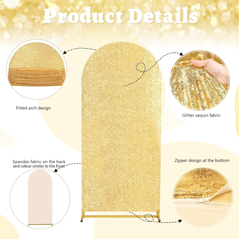 4 Colors 7 Sizes Sequin Arch F - Sequin Fabric Panel recensie en prijs