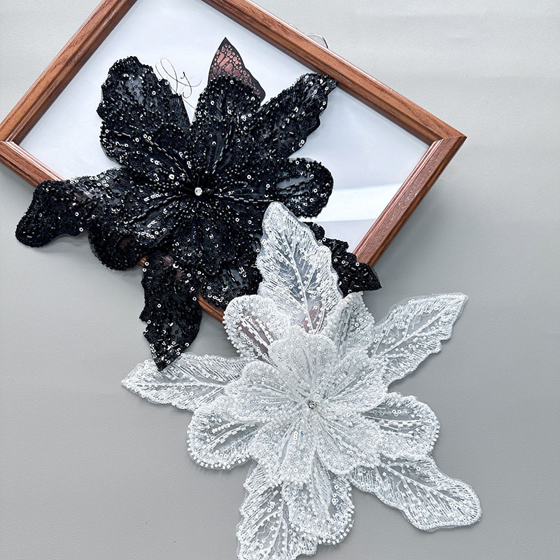 White Lace Sequin Beaded Flowe - Applique Patch Flower recensie en prijs