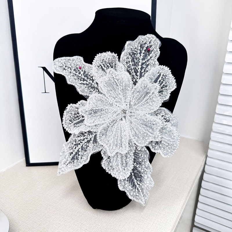 White Lace Sequin Beaded Flowe - Applique Patch Flower recensie en prijs
